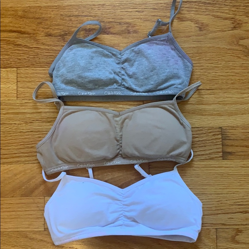 girls 3 pack calvin klein training bras!